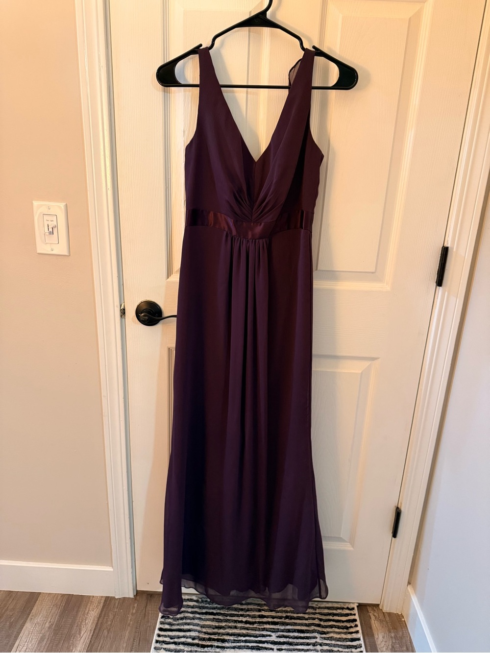 David's Bridal Deep Plum Bridesmaid Dress